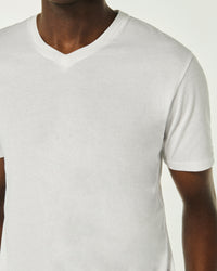 T-shirt à col V - Blanc