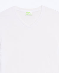 T-shirt à col V - Blanc