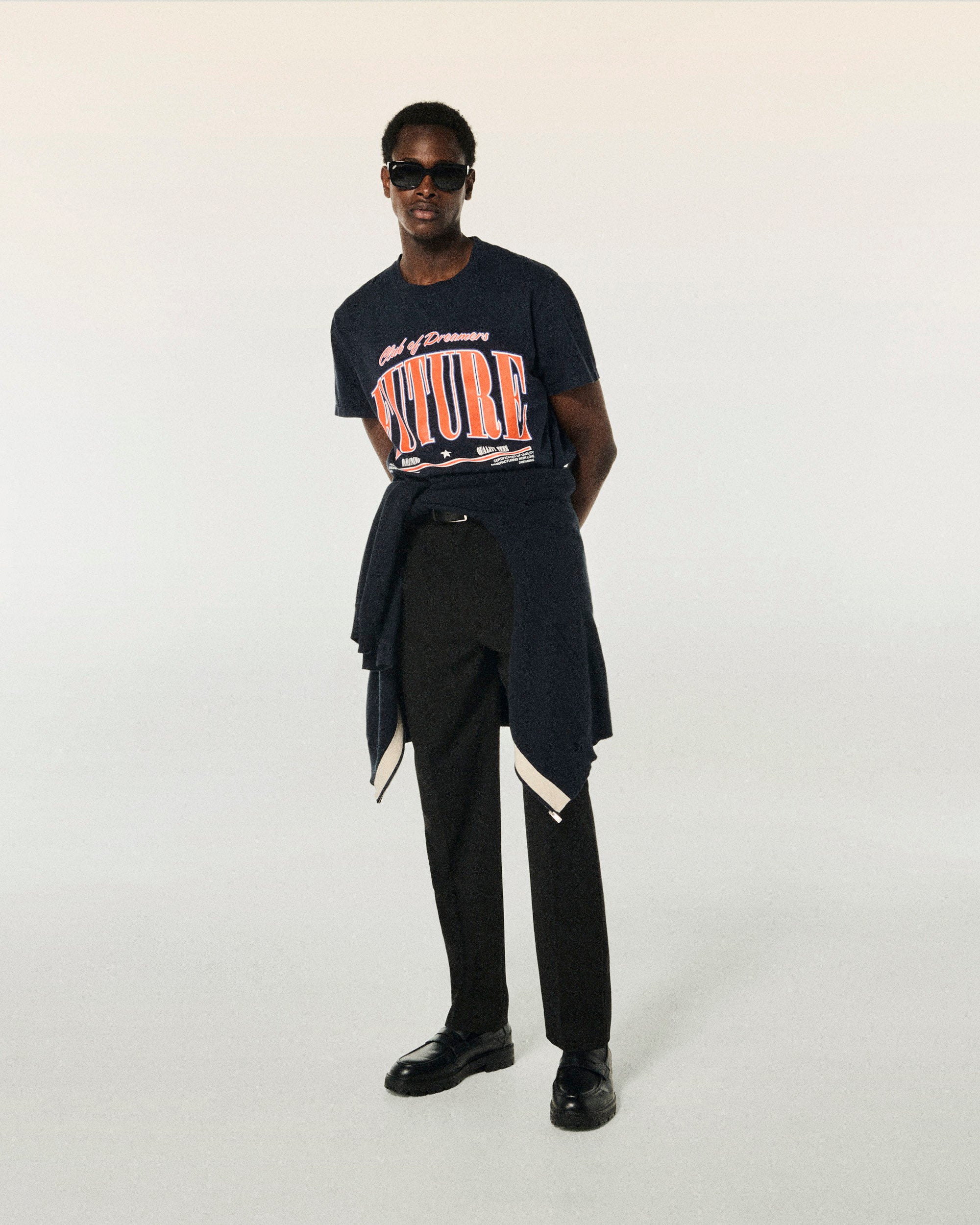 WASHED NAVY / NEW / QTY : 4 / T-shirt Col Rond Manches Courtes - Washed Navy