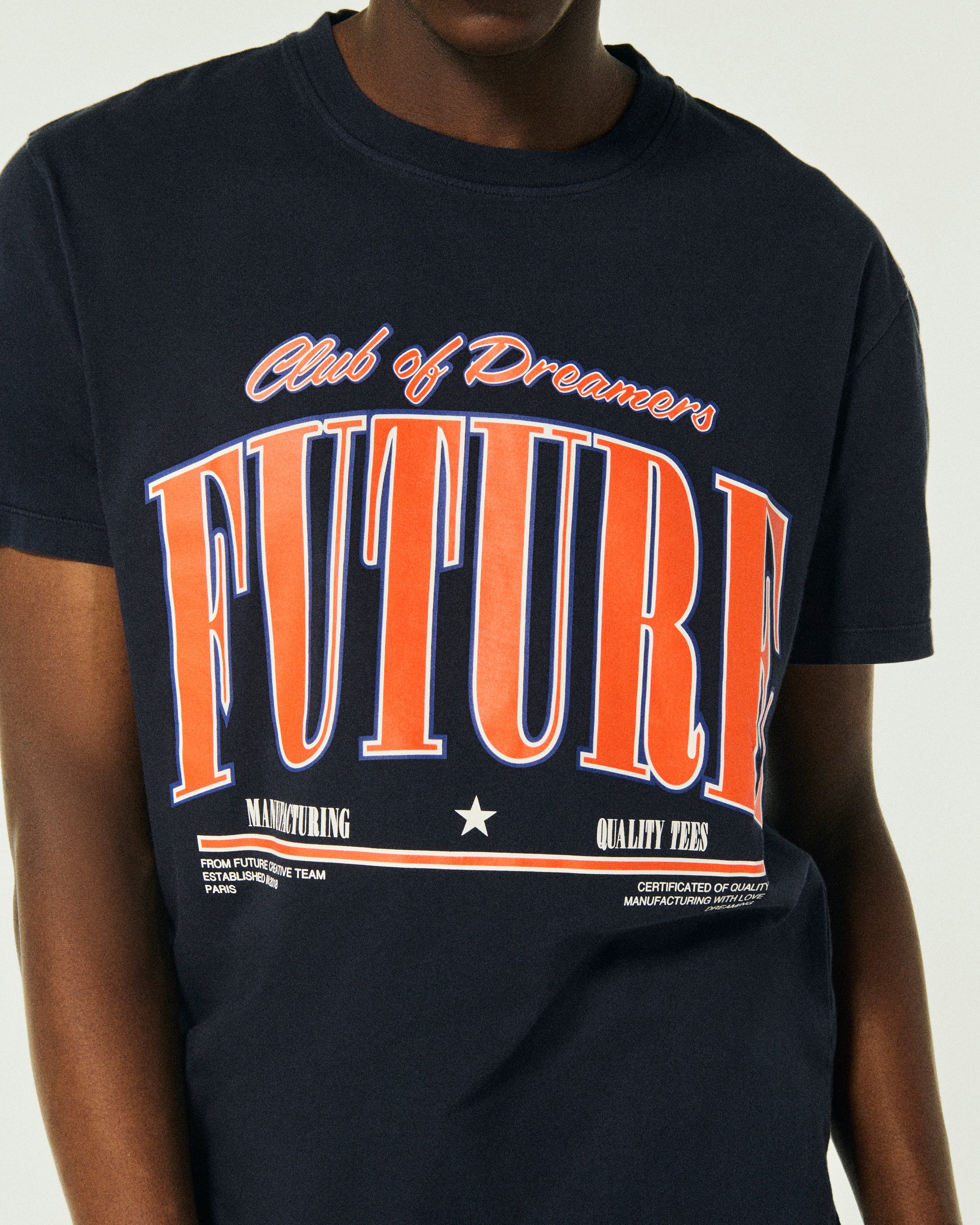 WASHED NAVY / NEW / QTY : 4 / T-shirt Col Rond Manches Courtes - Washed Navy