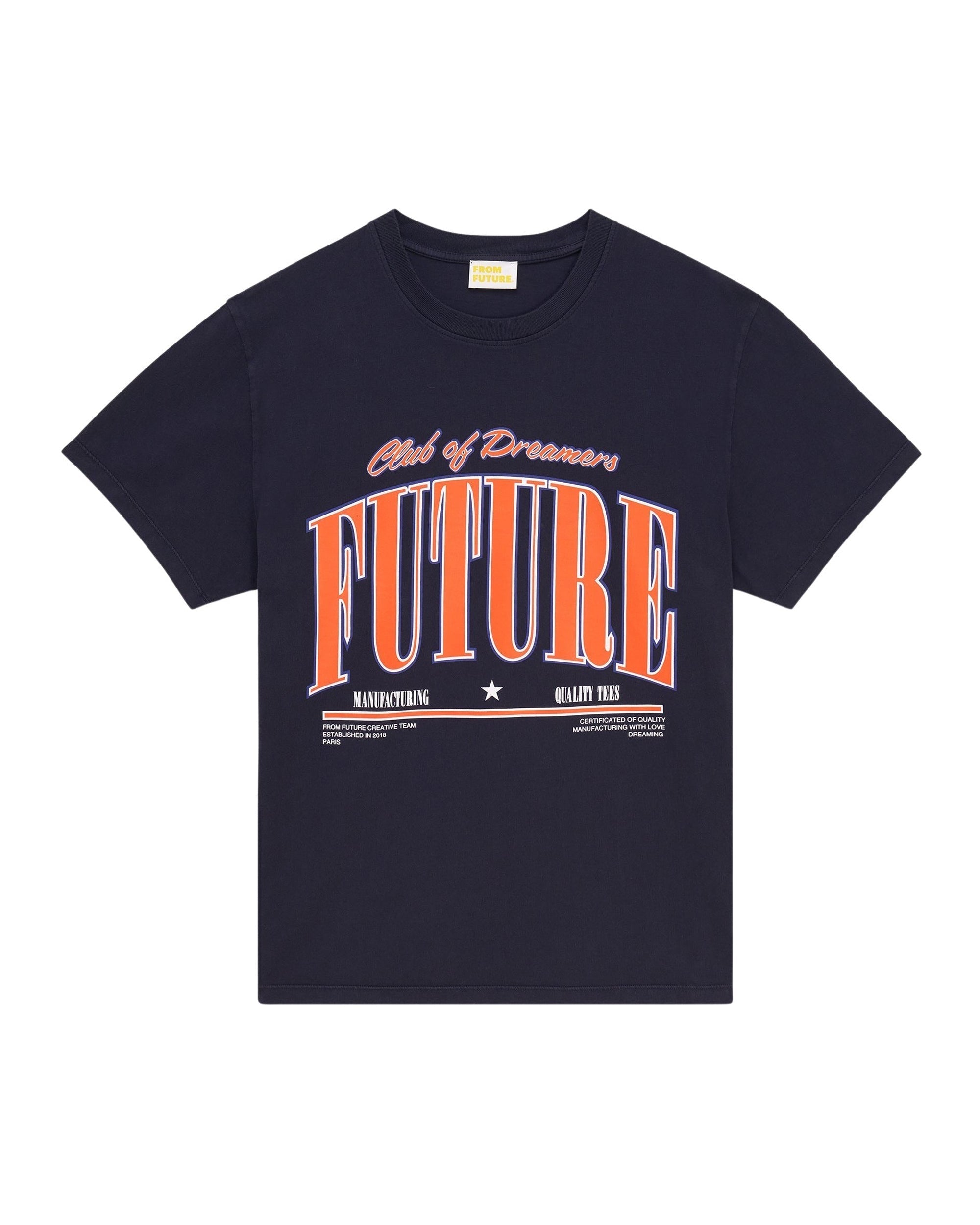 T-shirt col rond à manches courtes - Washed Navy