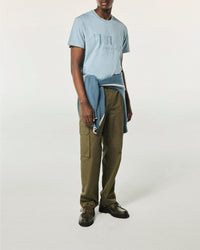 Short-sleeved round-neck T-shirt - Grey Blue