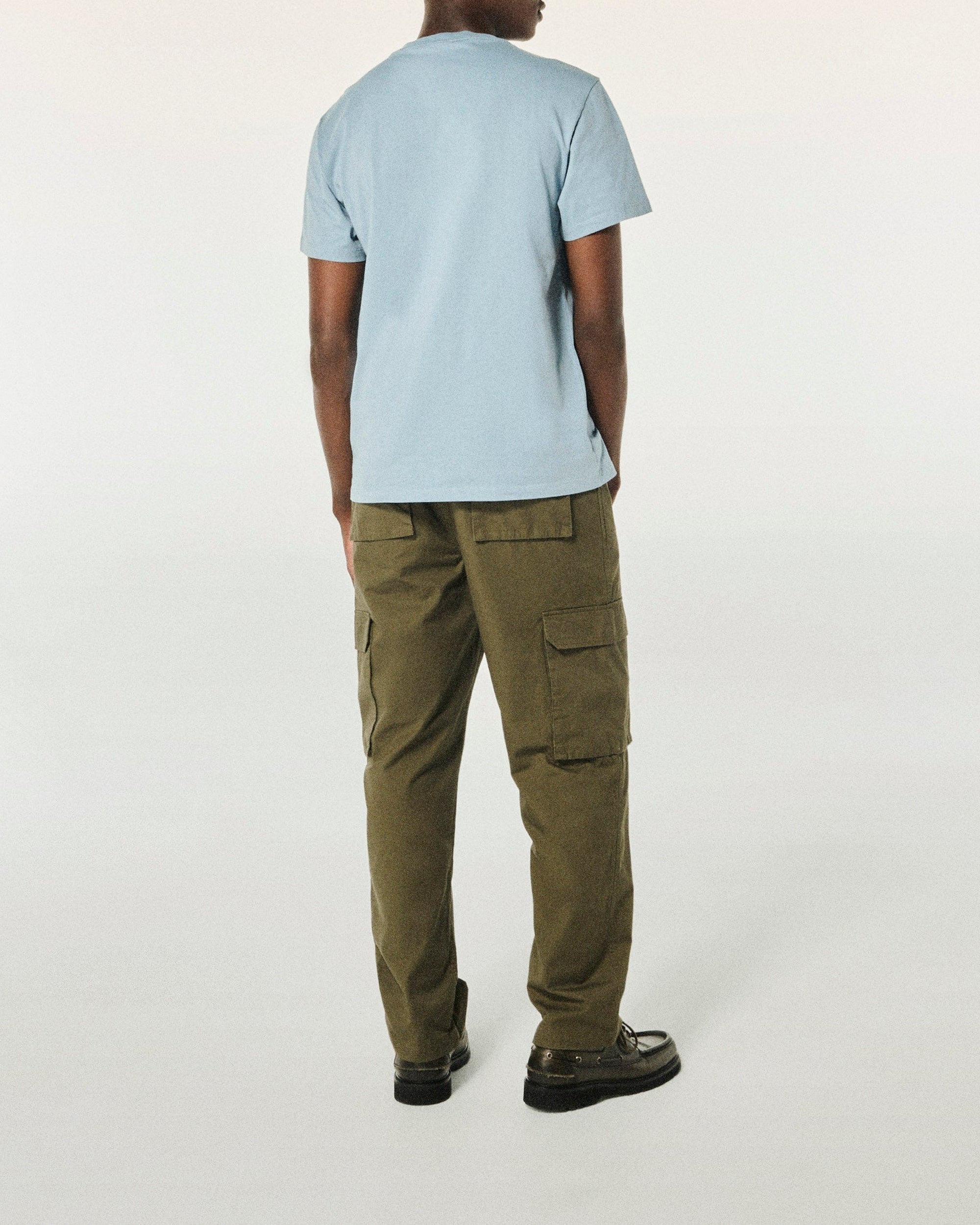 Short-sleeved round-neck T-shirt - Grey Blue