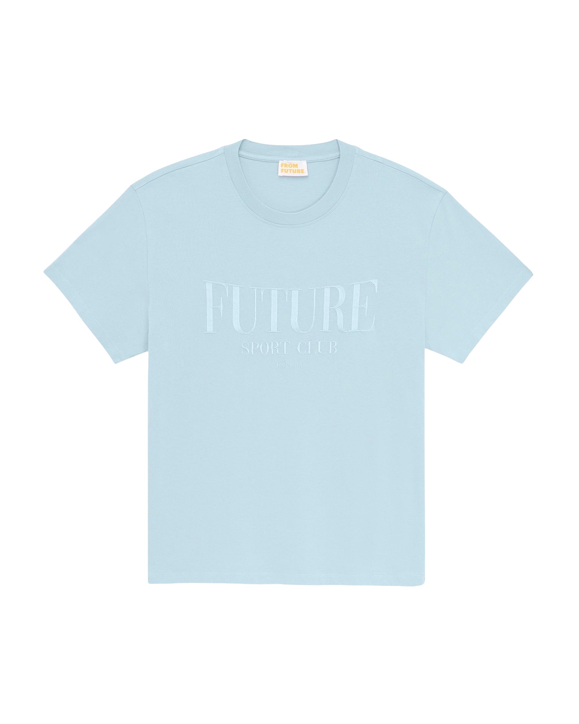 Short-sleeved round-neck T-shirt - Grey Blue
