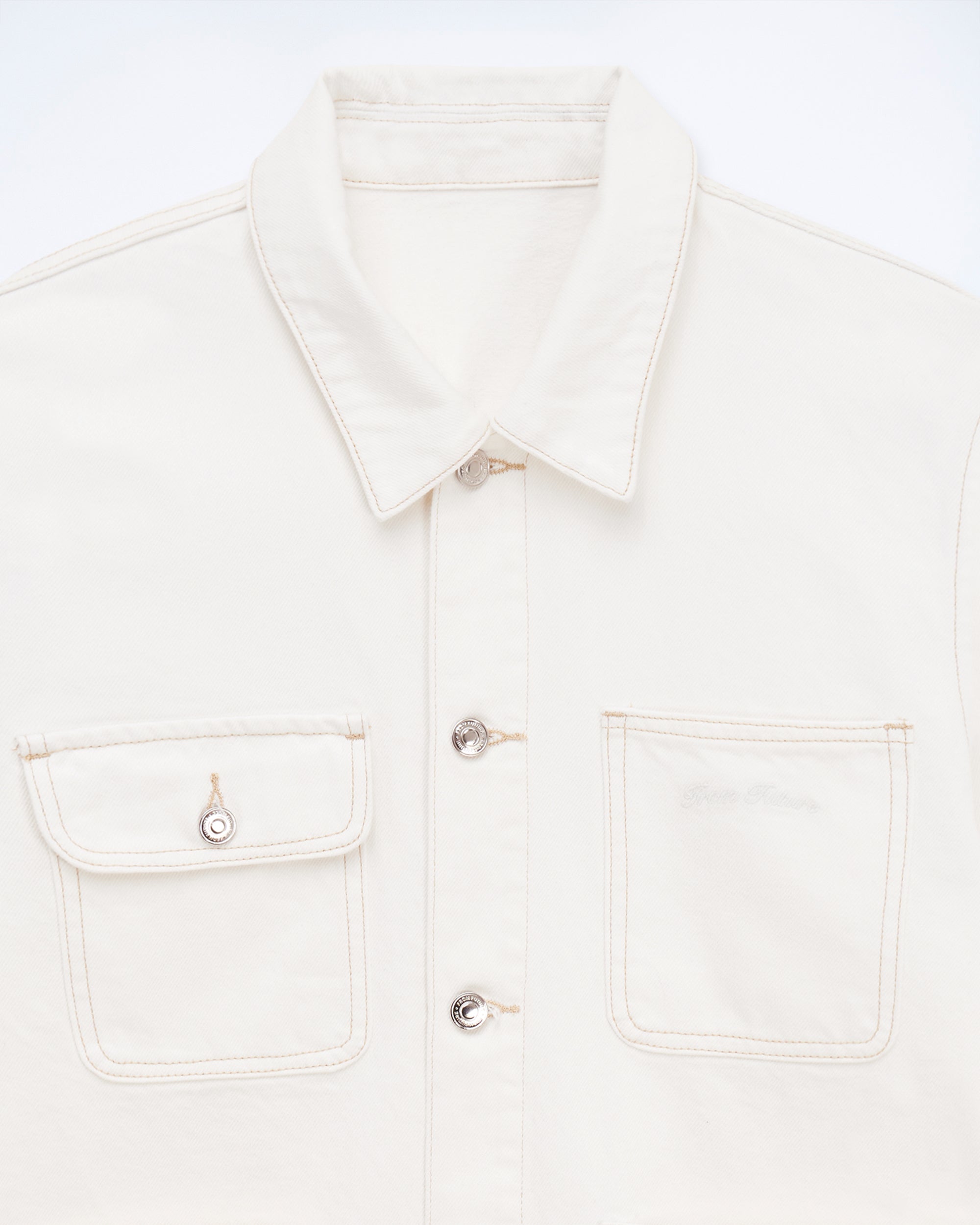 Veste regular en denim - Ecru