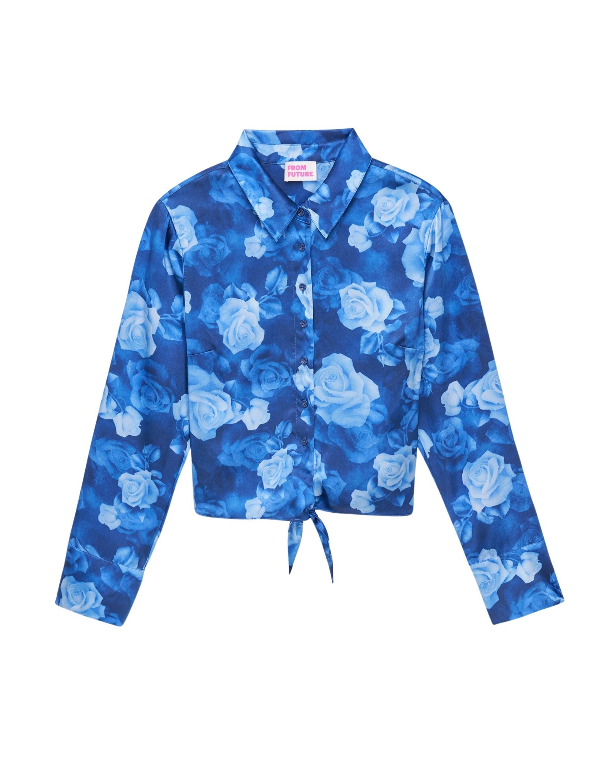 ROMANTIC ROSES BLEU / DJV / QTY : 3 / Chemise Manches Longues Emma - Romantic Roses Bleu