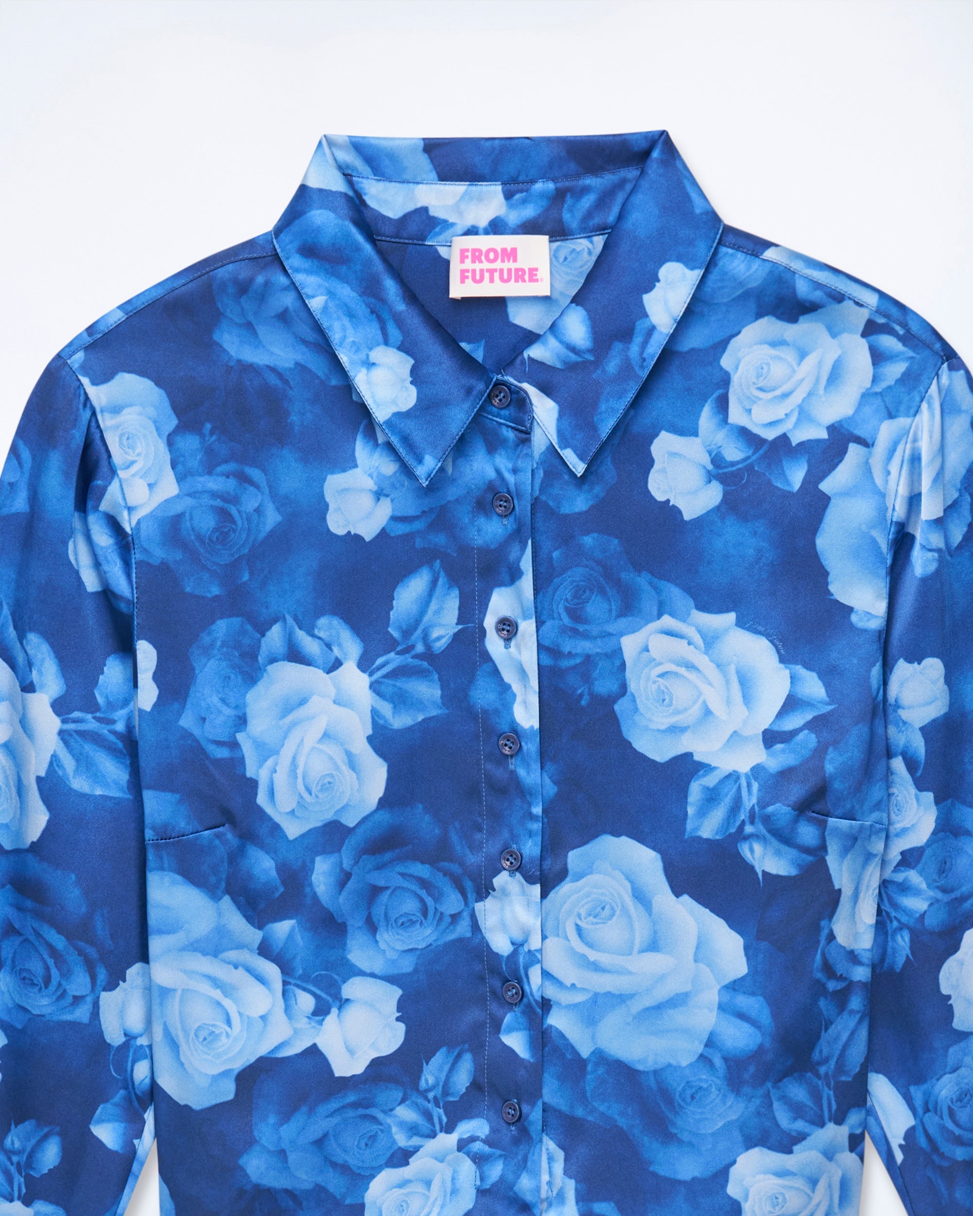 ROMANTIC ROSES BLEU / DJV / QTY : 3 / Chemise Manches Longues Emma - Romantic Roses Bleu