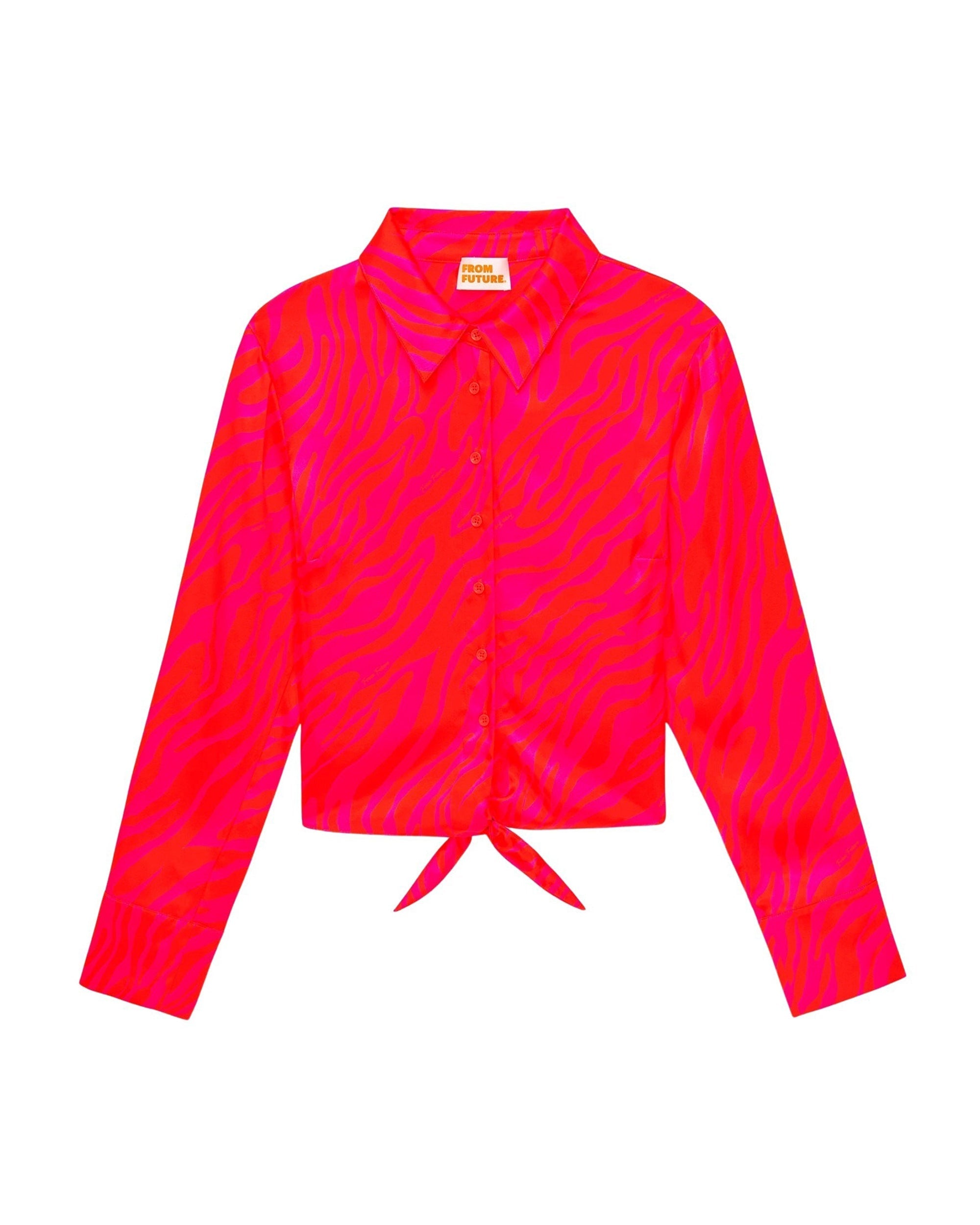 Chemise Emma en soie - Graphic Pink