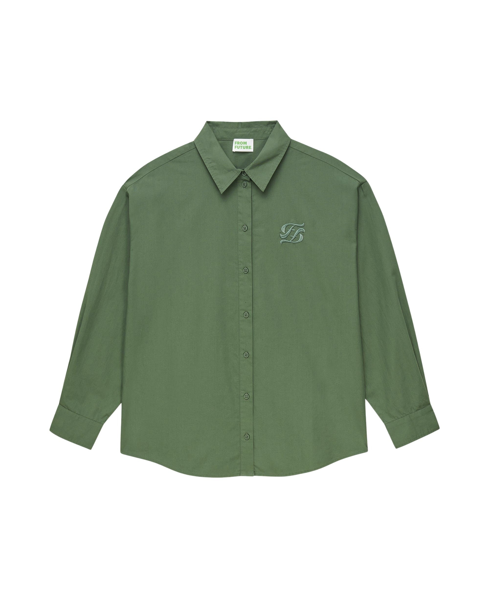 Chemise Manches Longues Popeline - Kaki