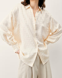 Long-sleeved silk shirt - Champagne Jacquard