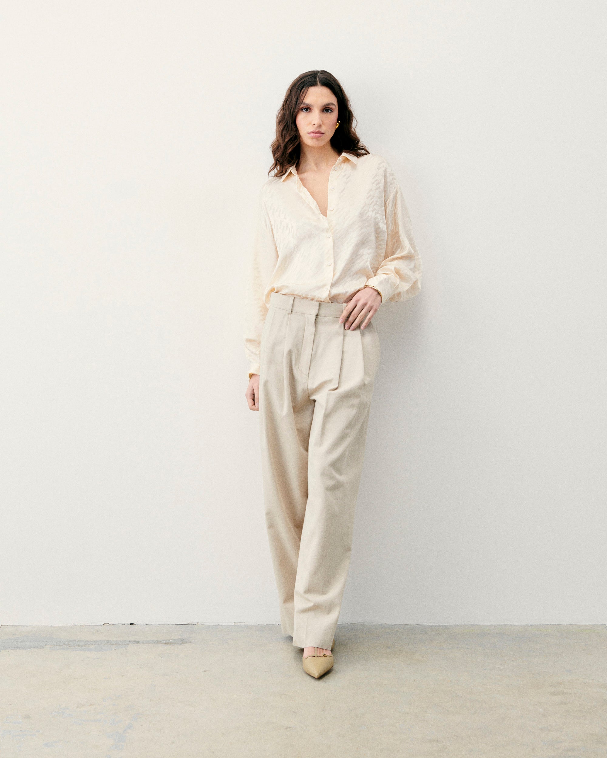 CHAMPAGNE JACQUARD / NEW / QTY : 1 / Chemise Manches Longues - Champagne Jacquard