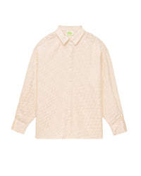 Long-sleeved silk shirt - Champagne Jacquard