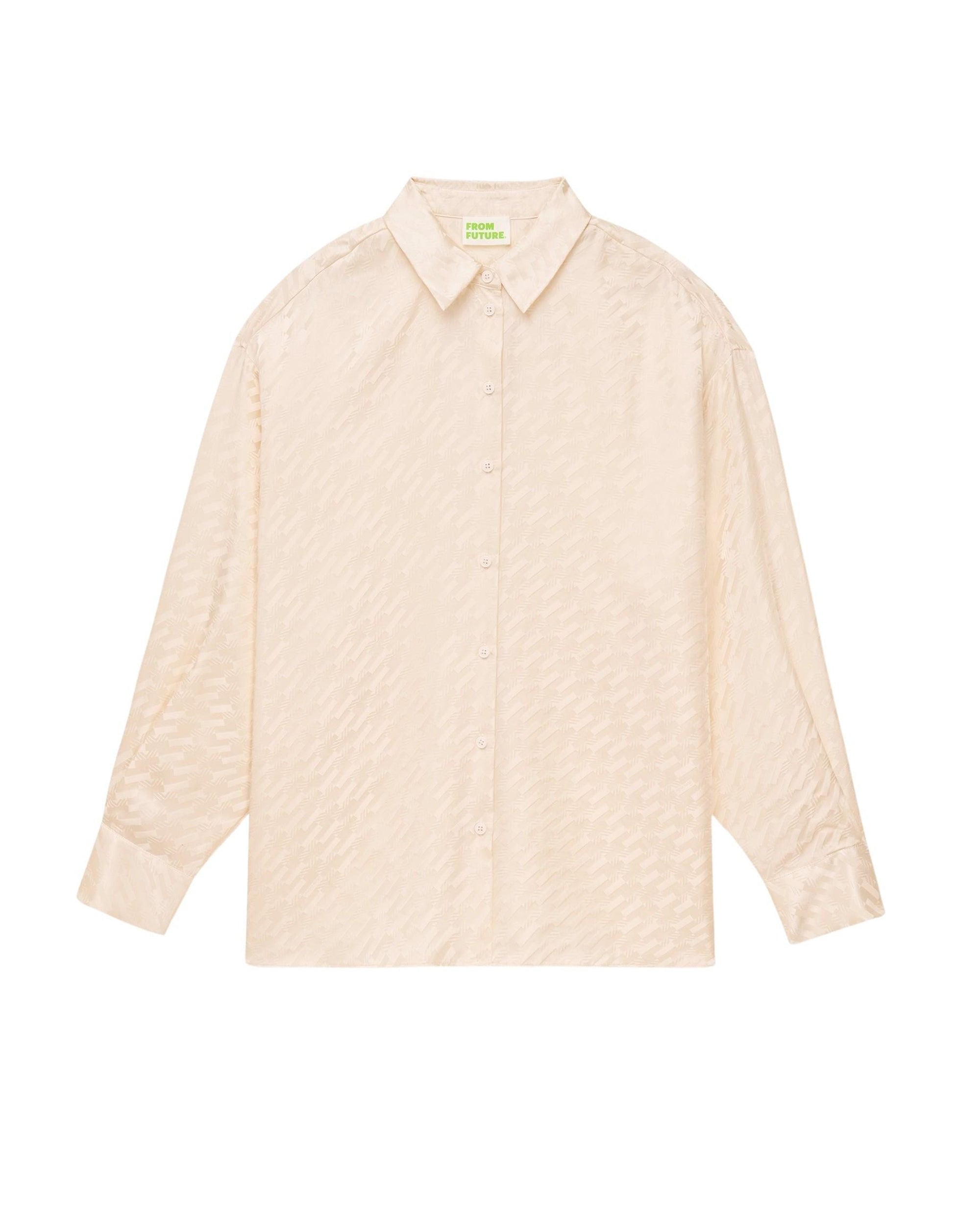 Long-sleeved silk shirt - Champagne Jacquard