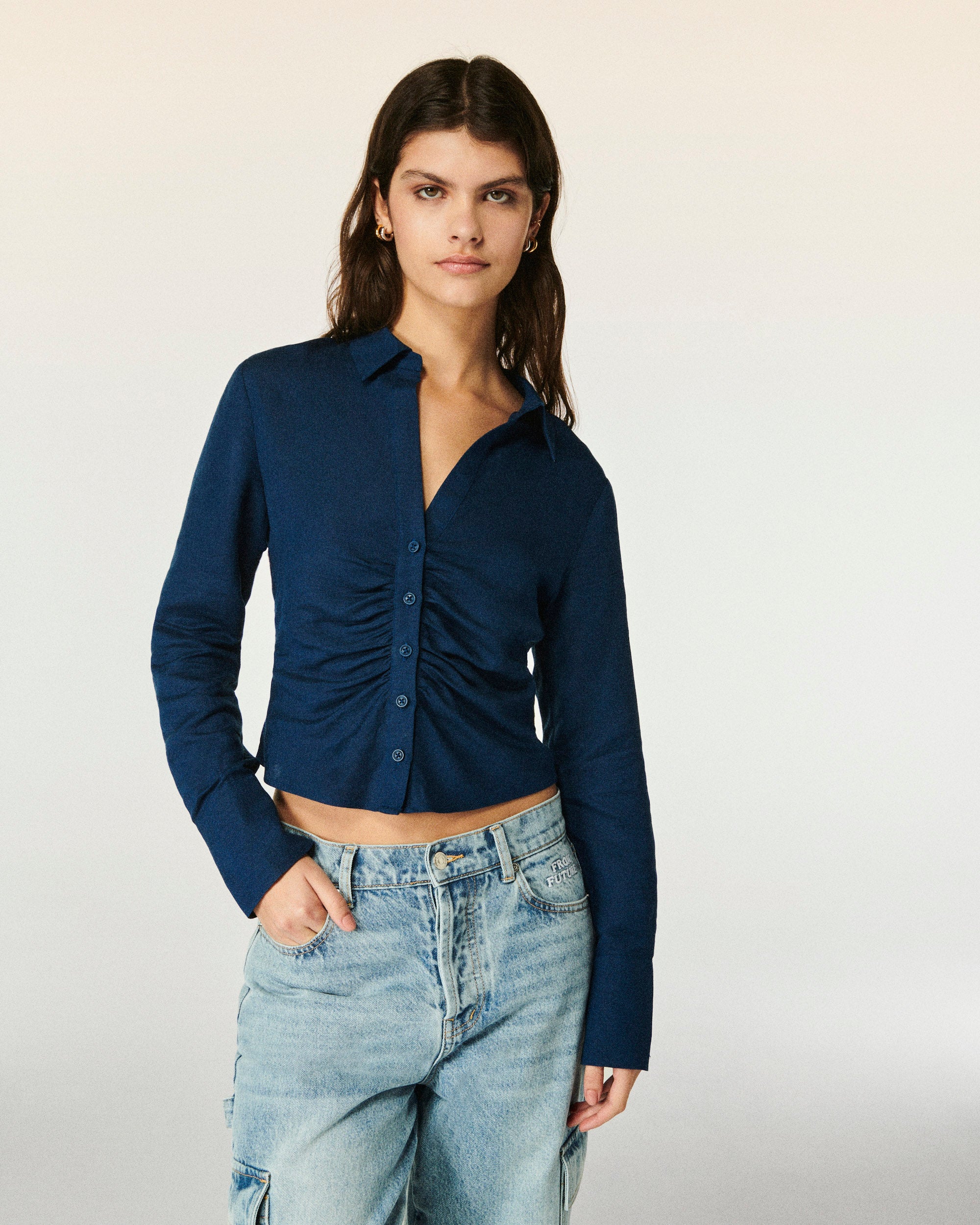 NAVY / NEW / QTY : 14 / Chemise Manches Longues - Navy