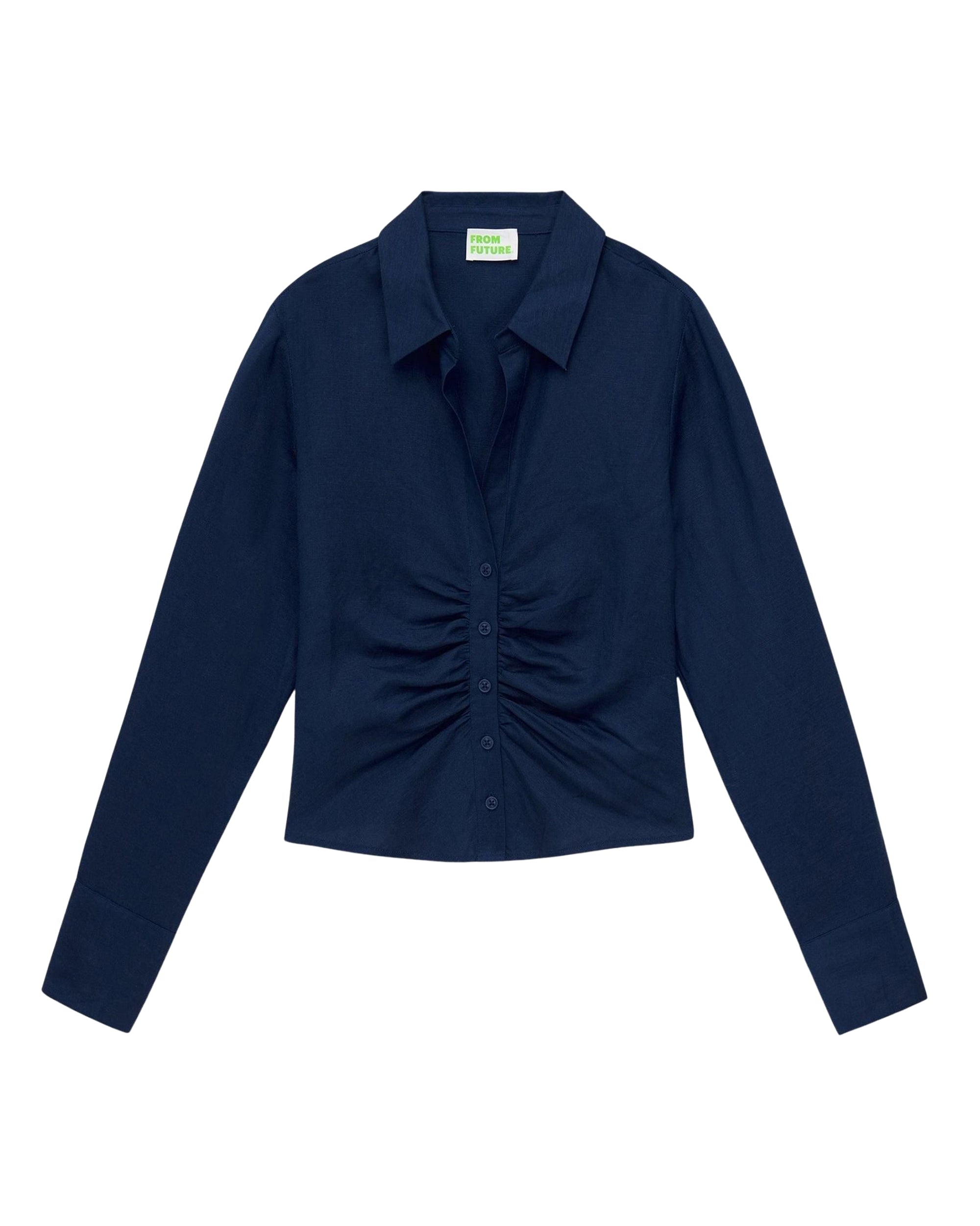 Chemise à manches longues en lin - Navy