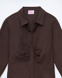 CHOCOLAT / NEW / QTY : 4 / Chemise Manches Longues - Chocolat