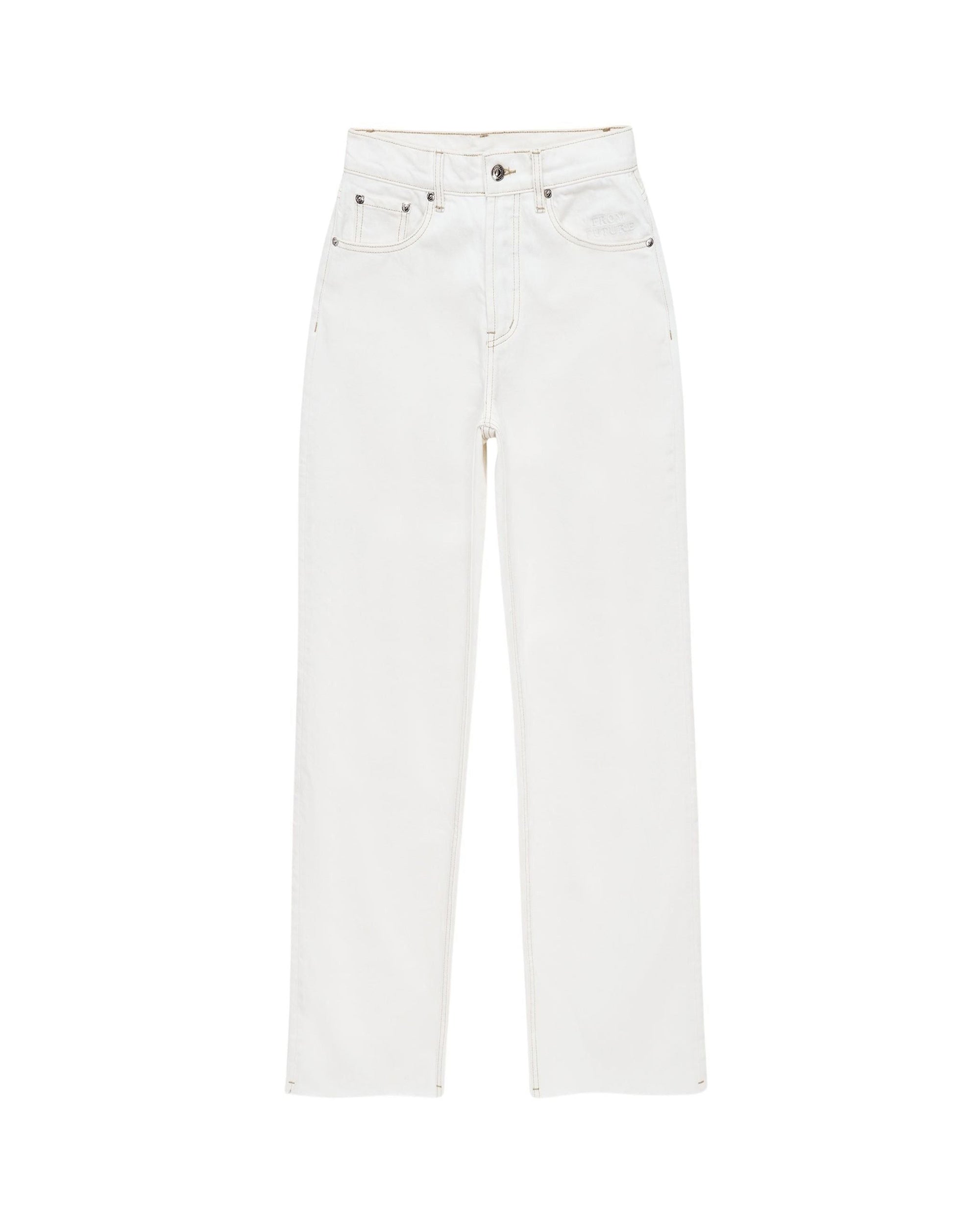 Pantalon large en denim - Ecru