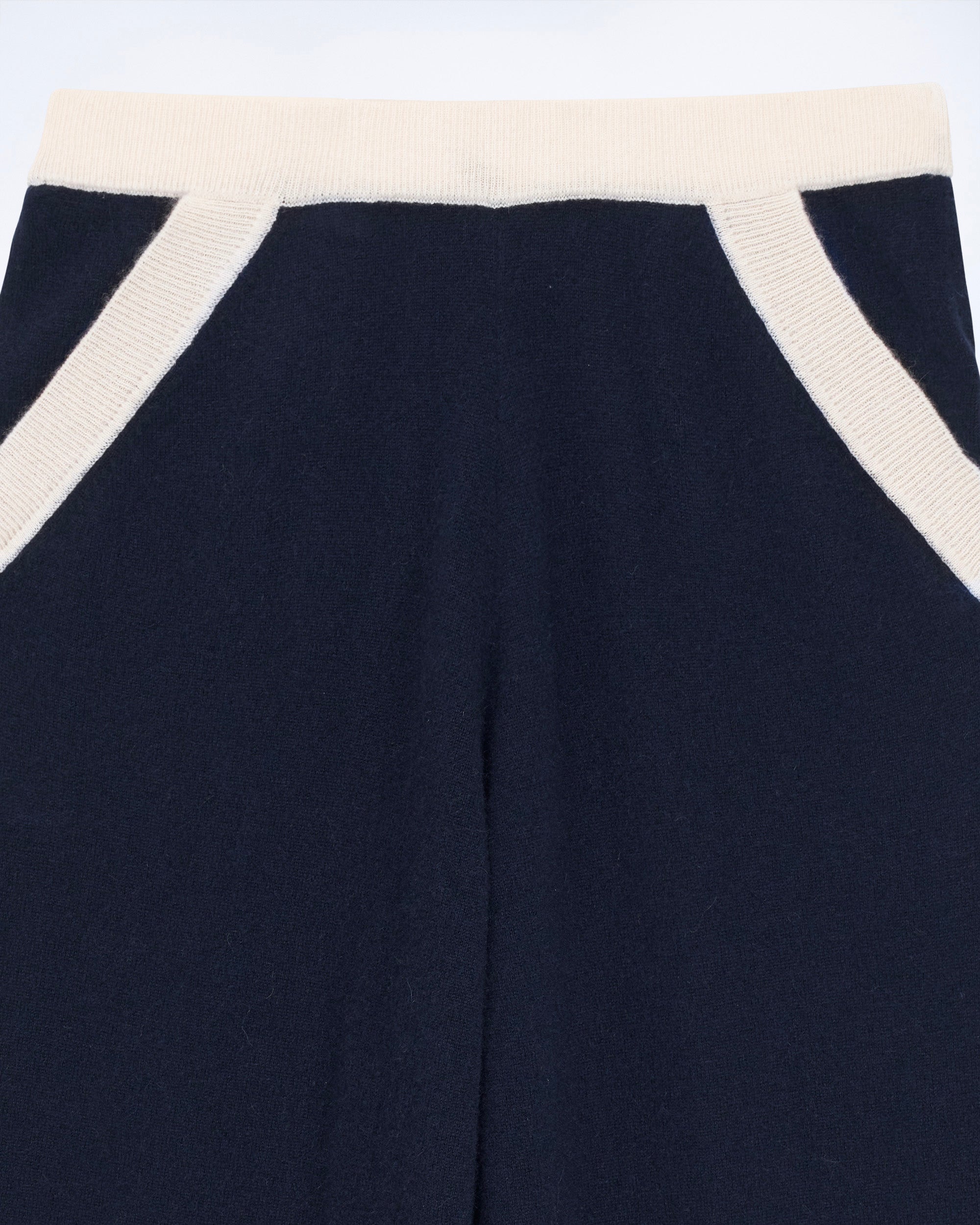 Pantalon de jogging large bicolore en cachemire - Navy