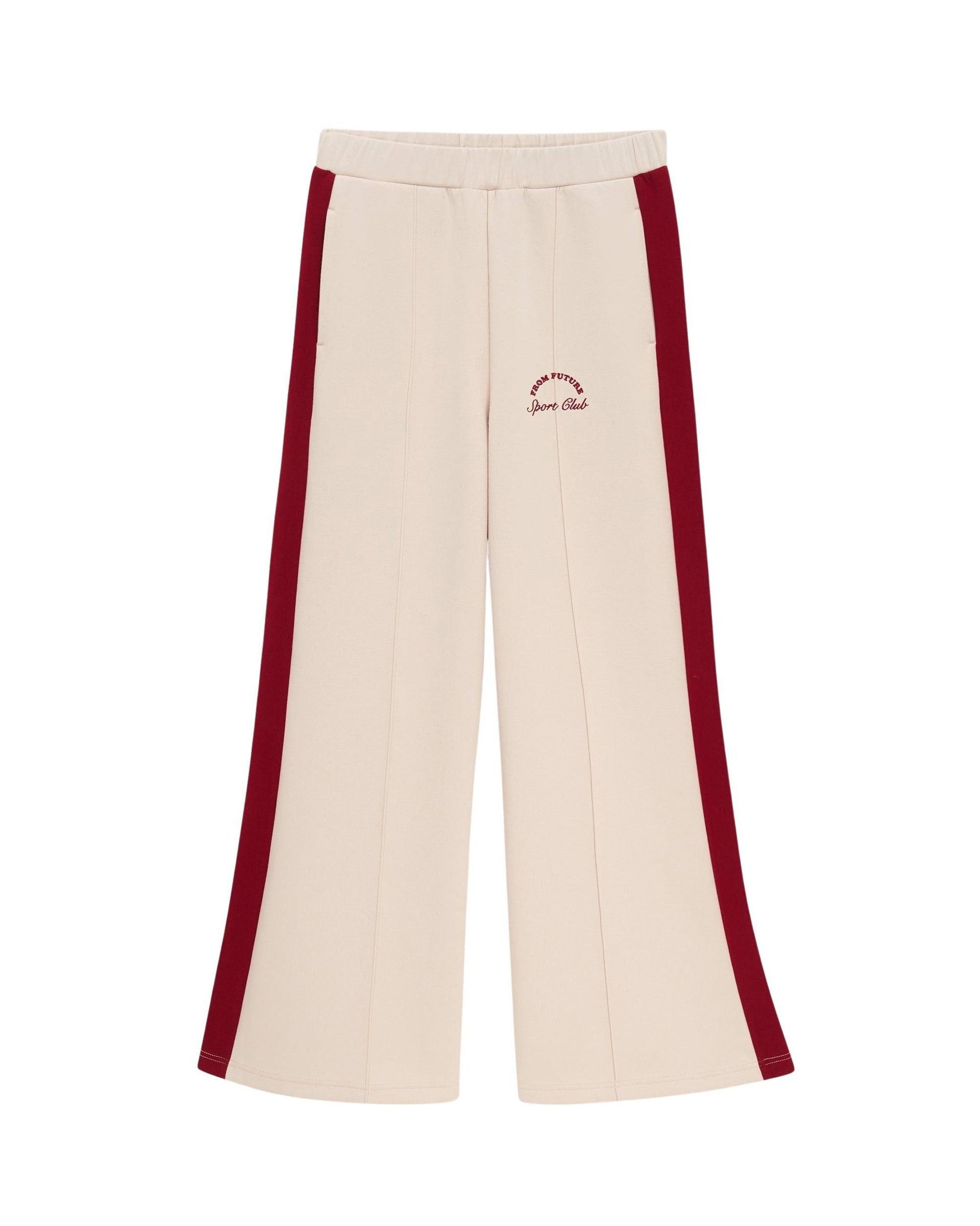 Pantalon de jogging droit à bandes contrastées - Beige