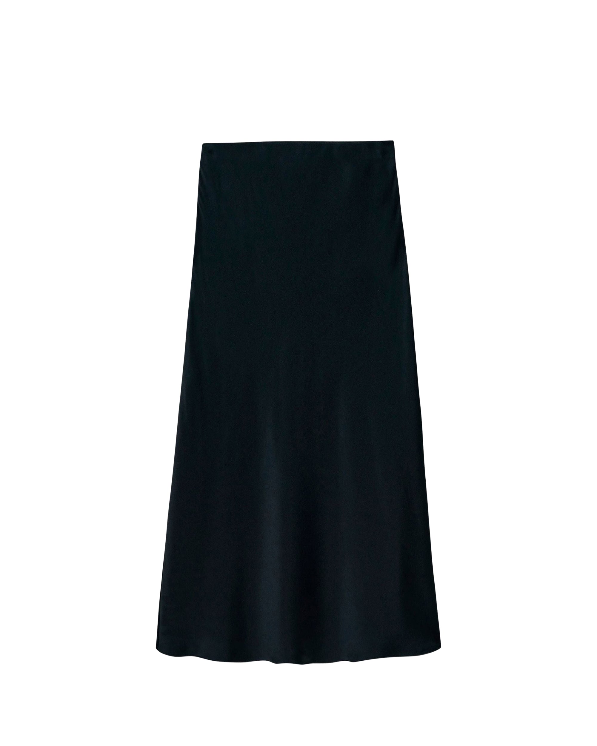 Jupe midi Gina en soie - Noir