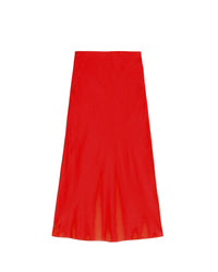 Jupe midi Gina en soie - Red