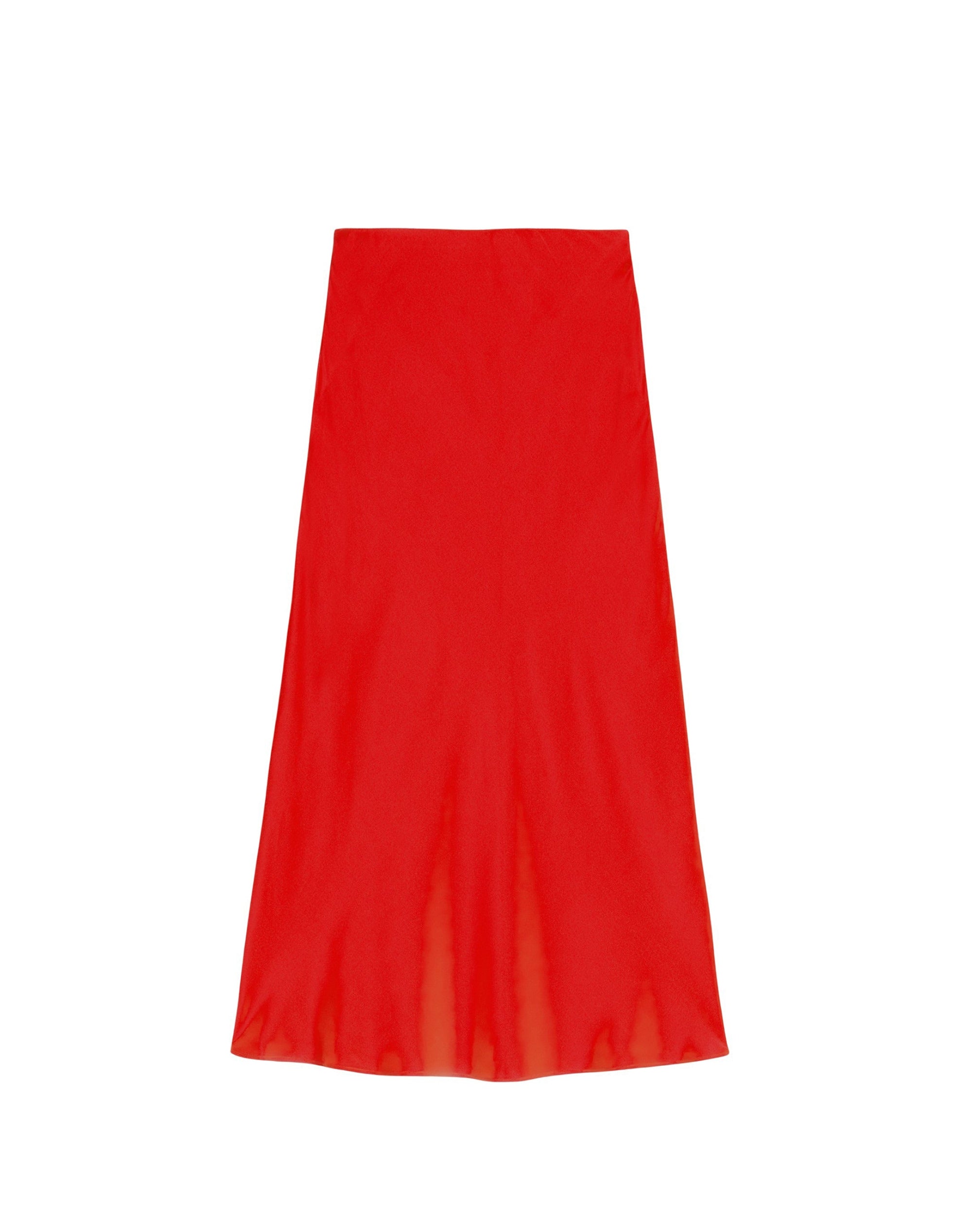 Jupe midi Gina en soie - Red