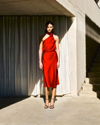 RED / NEW / QTY : 10 / Jupe Mi Longue Gina - Red