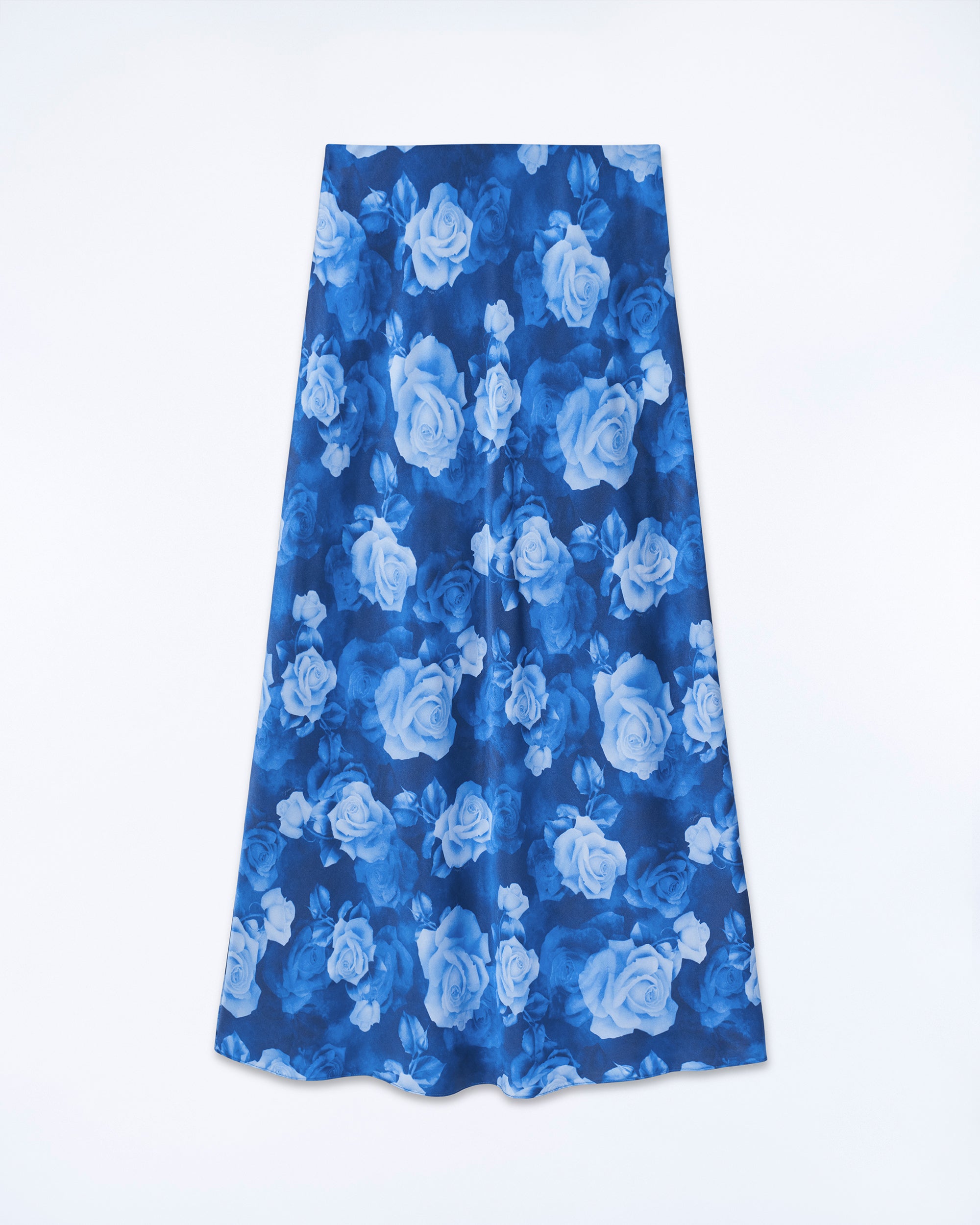 ROMANTIC ROSES BLEU / NEW / QTY : 9 / Jupe Mi Longue Vicky - Romantic Roses Bleu