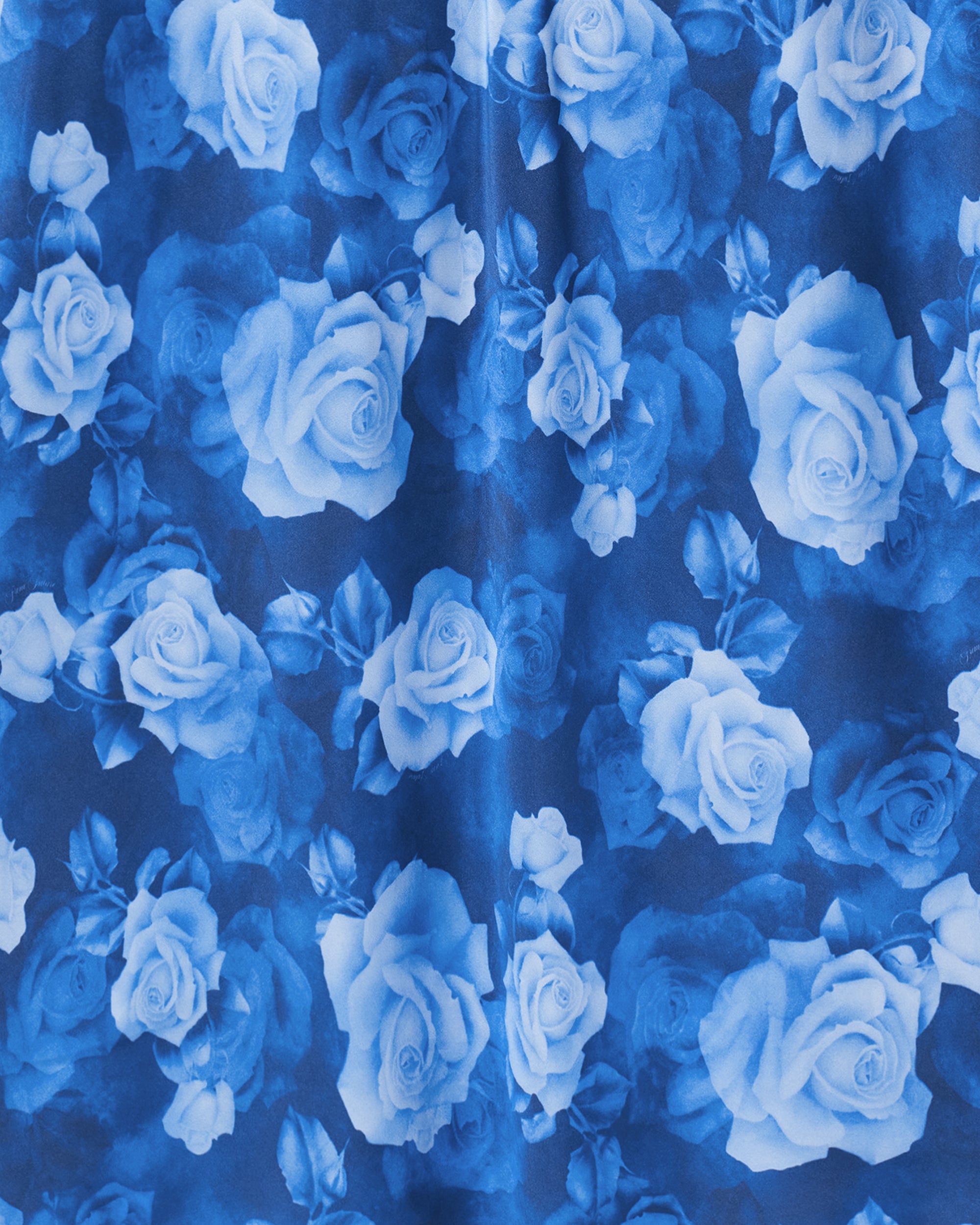 Vicky midi skirt in silk - Romantic Roses Blue