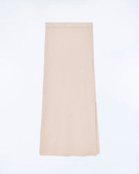 LIGHT BEIGE / NEW / QTY : 12 / Jupe Mi Longue à Côtes Fendue - Light Beige