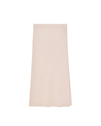 Jupe midi à côtes fendues en laine - Light Beige