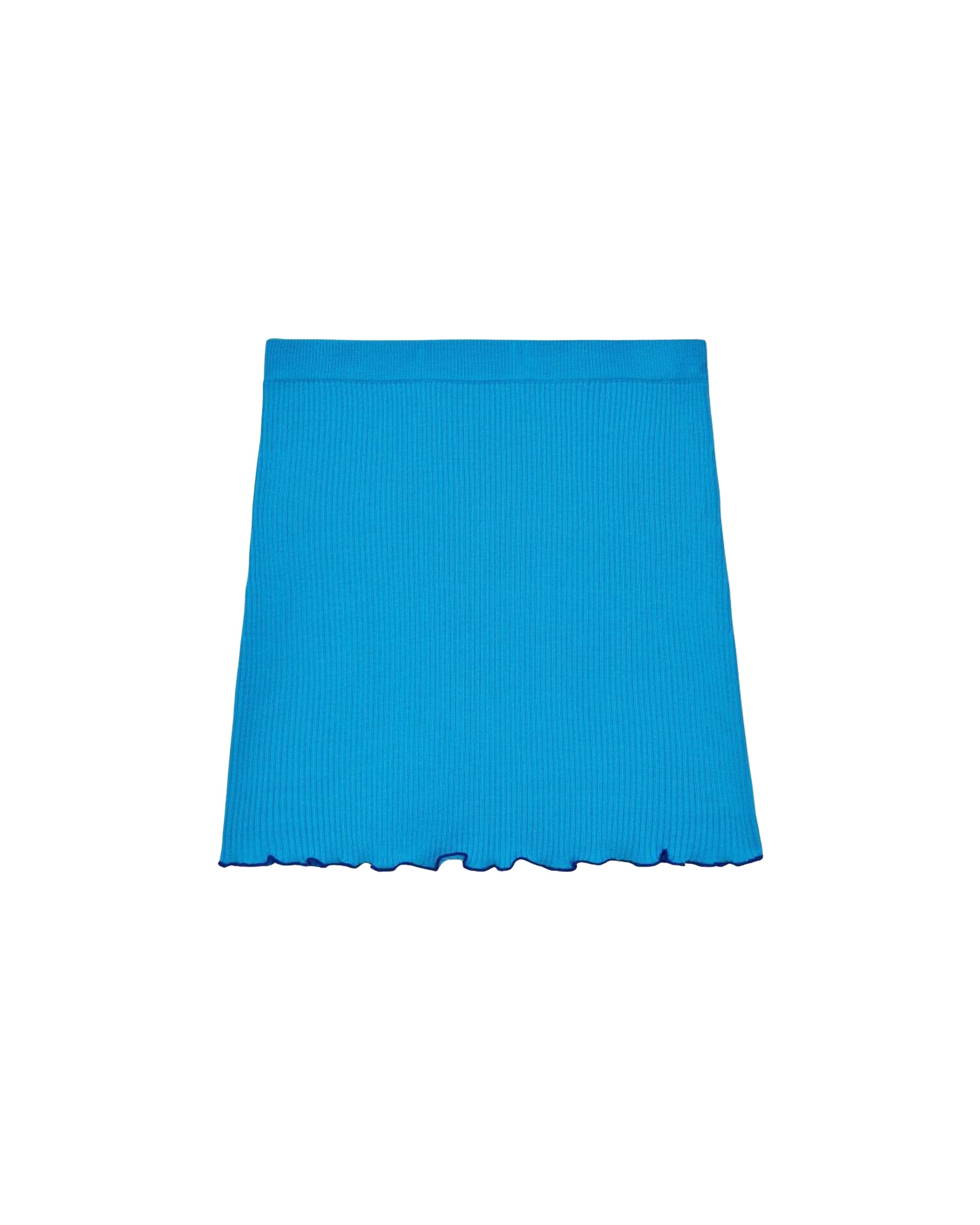 Jupe courte en laine mérinos - Tropical Blue