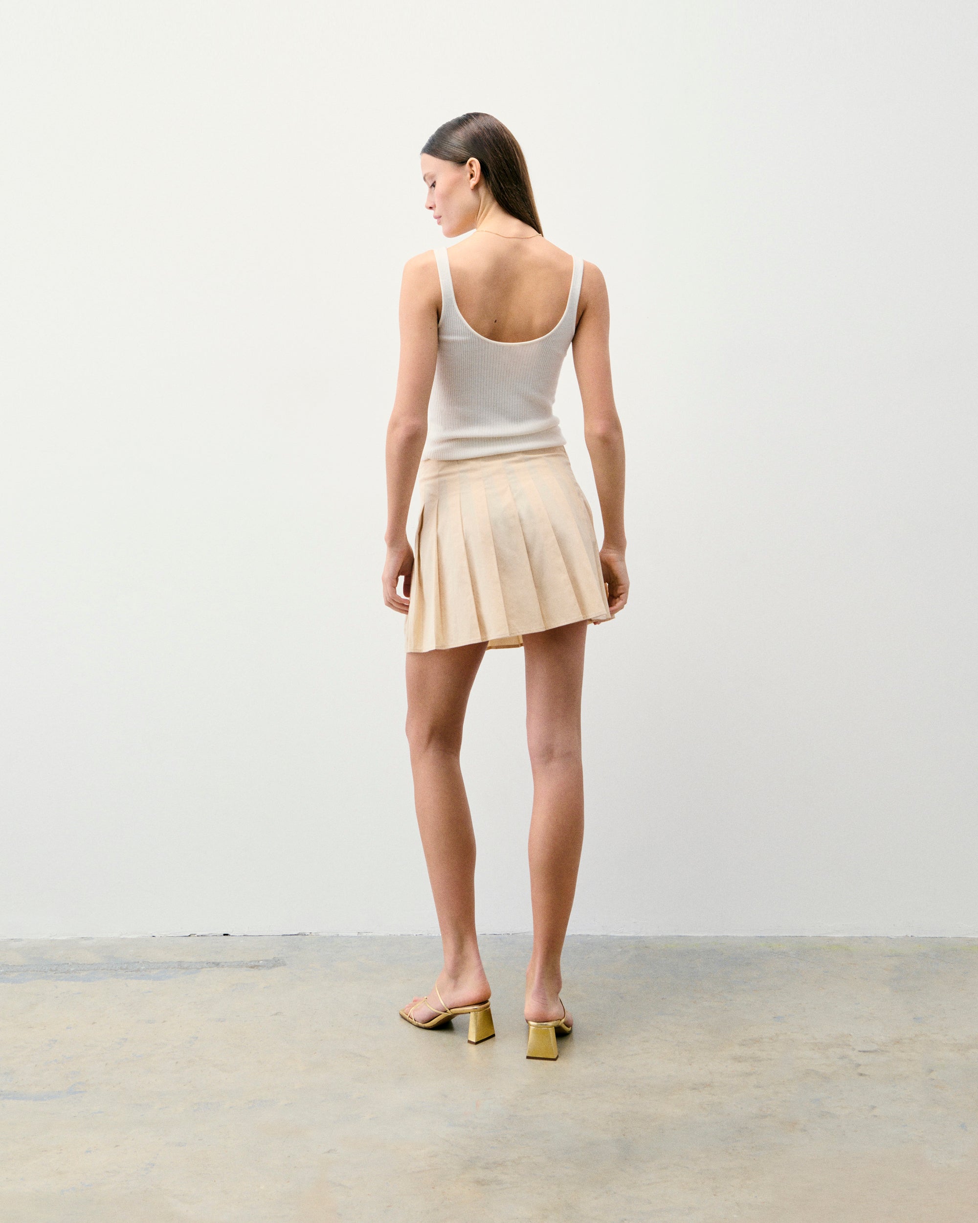 BEIGE / NEW / QTY : 47 / Jupe Mini Popeline - Beige