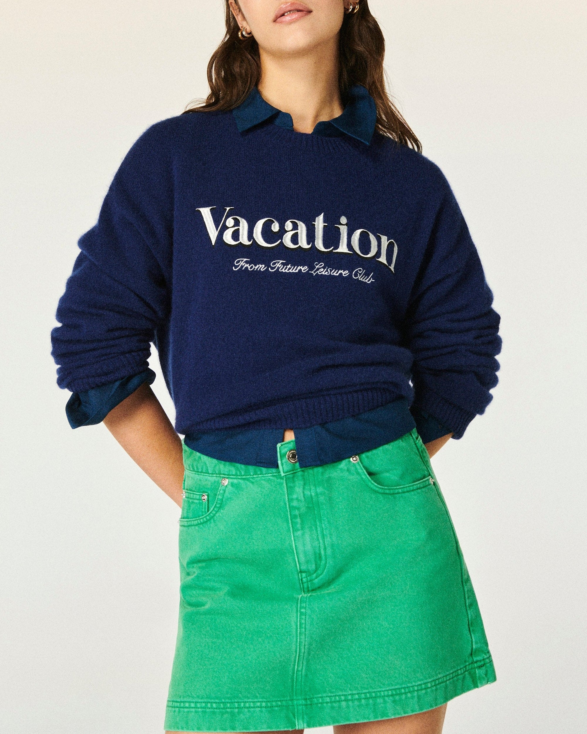 Jupe courte en denim - Tropical Green