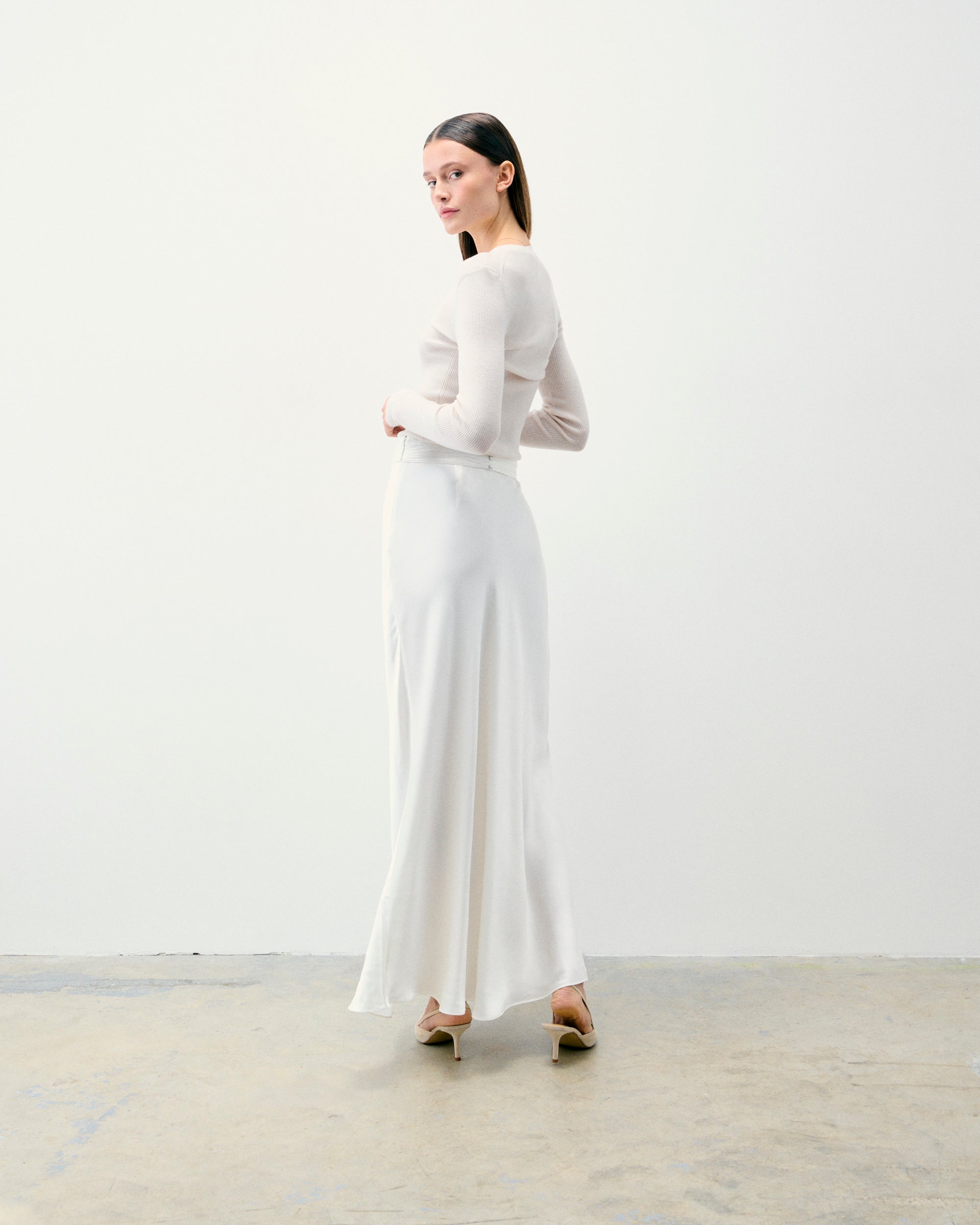 Y. ONLY PORTE / ECRU / NEW / QTY : 19 / Jupe Longue Lea - Ecru