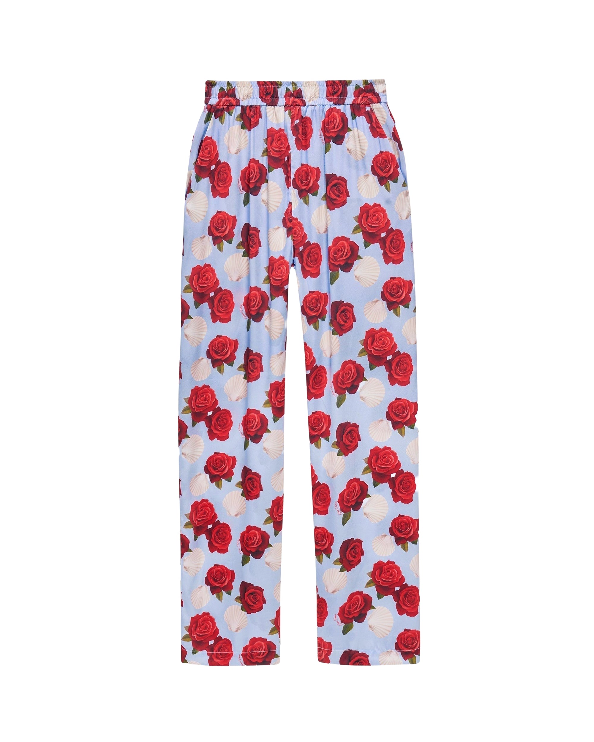 Pantalon large en soie - Coquillage
