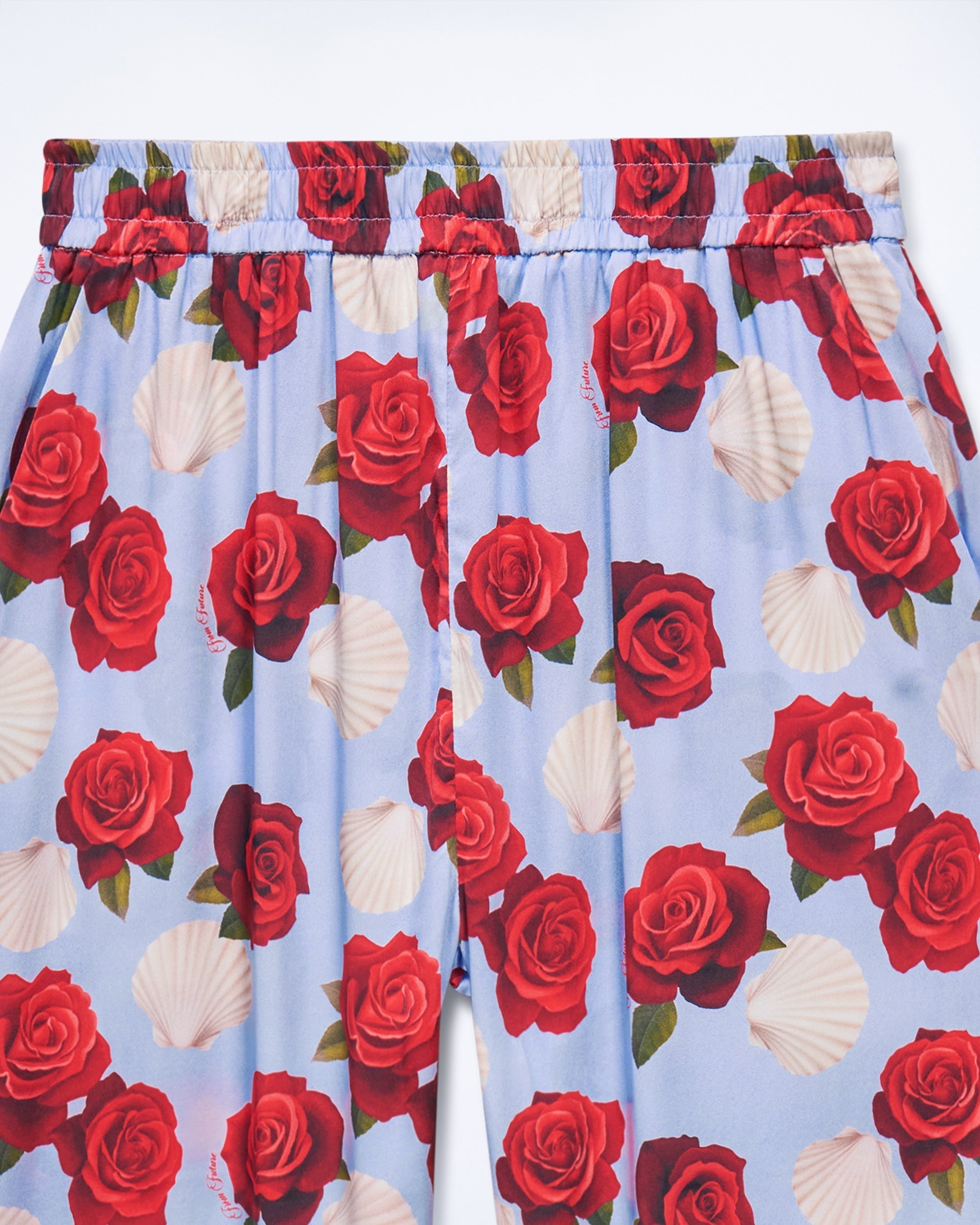Pantalon large en soie - Coquillage