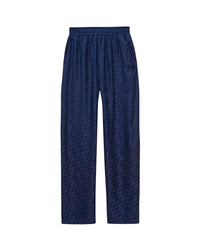 Pantalon large Regine en soie - Graphic Jacquard Navy