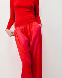 Pantalon large en soie - Coquillage