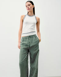 KAKI STRIPES / NEW / QTY : 9 / Pantalon Large - Kaki Stripes