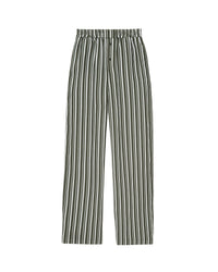 Pantalon large à rayures - Kaki