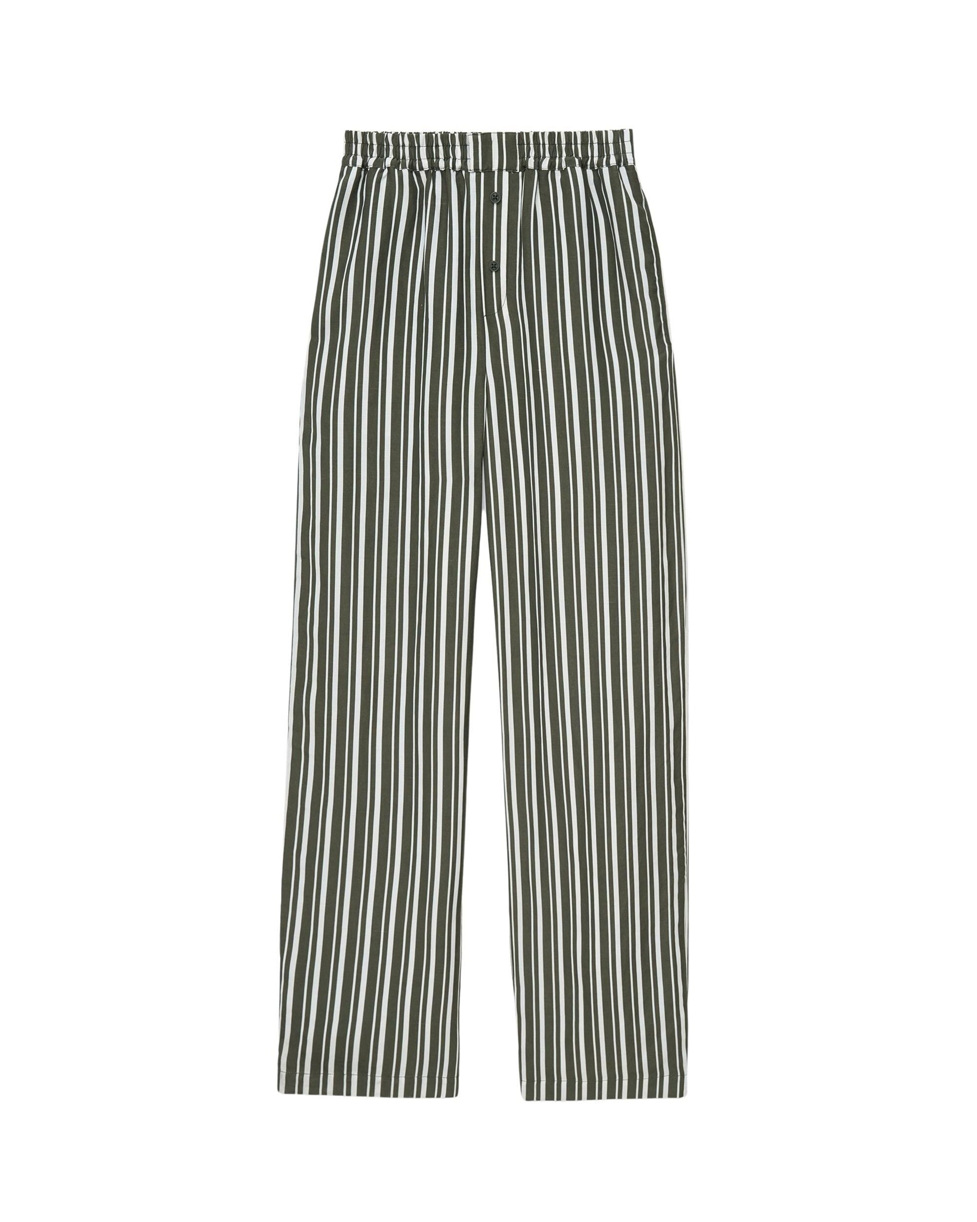 Pantalon large à rayures - Kaki