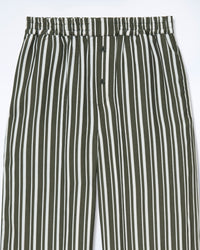 Pantalon large à rayures - Kaki