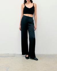 Pantalon large en soie - Noir