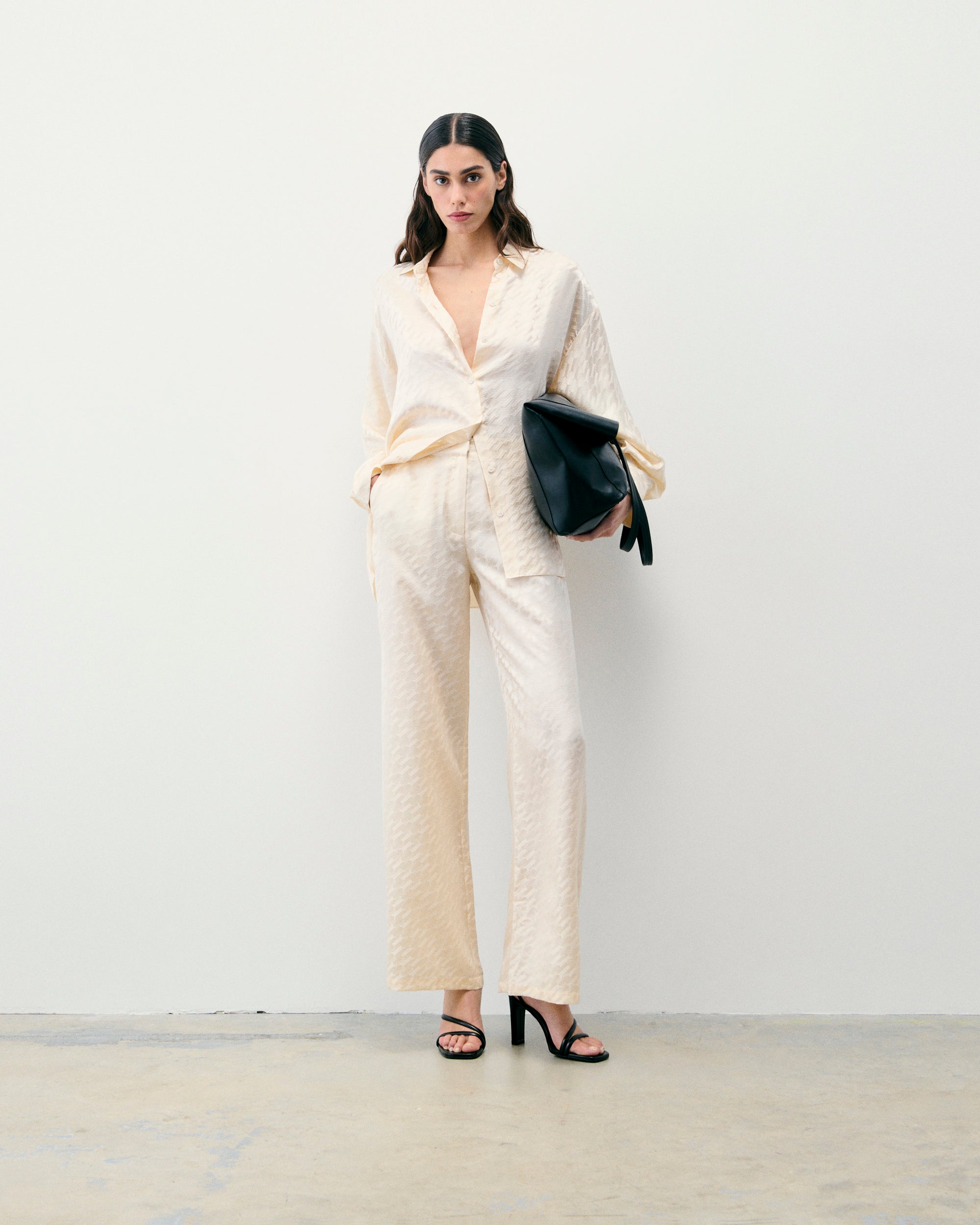 Pantalon Large Joya - Champagne Jacquard