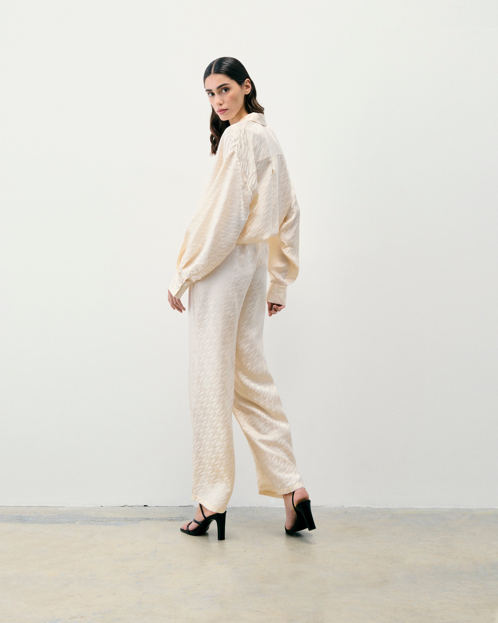 Pantalon Large Joya  - Champagne Jacquard
