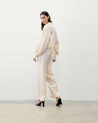 Pantalon Large Joya - Champagne Jacquard