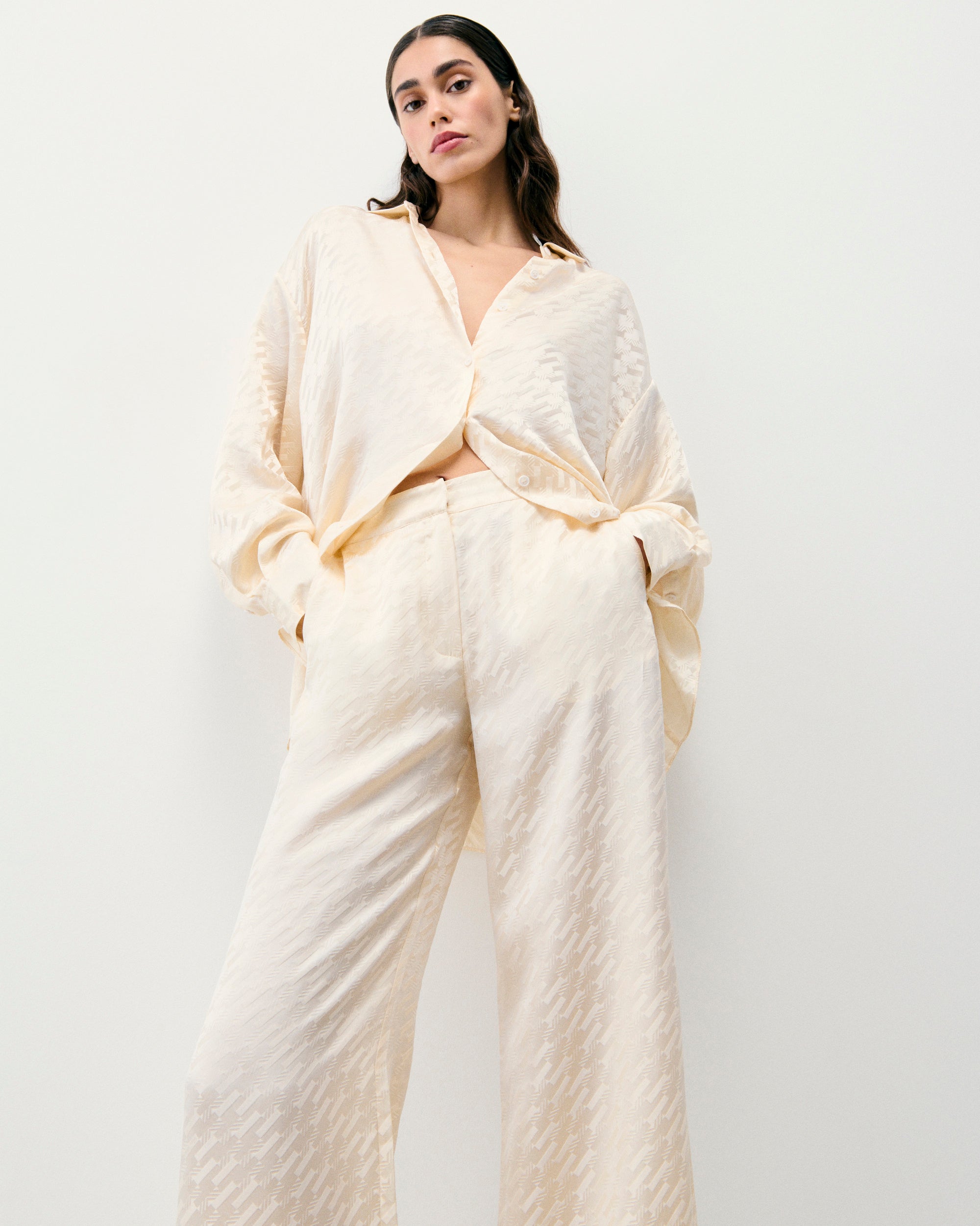 Pantalon Large Joya  - Champagne Jacquard