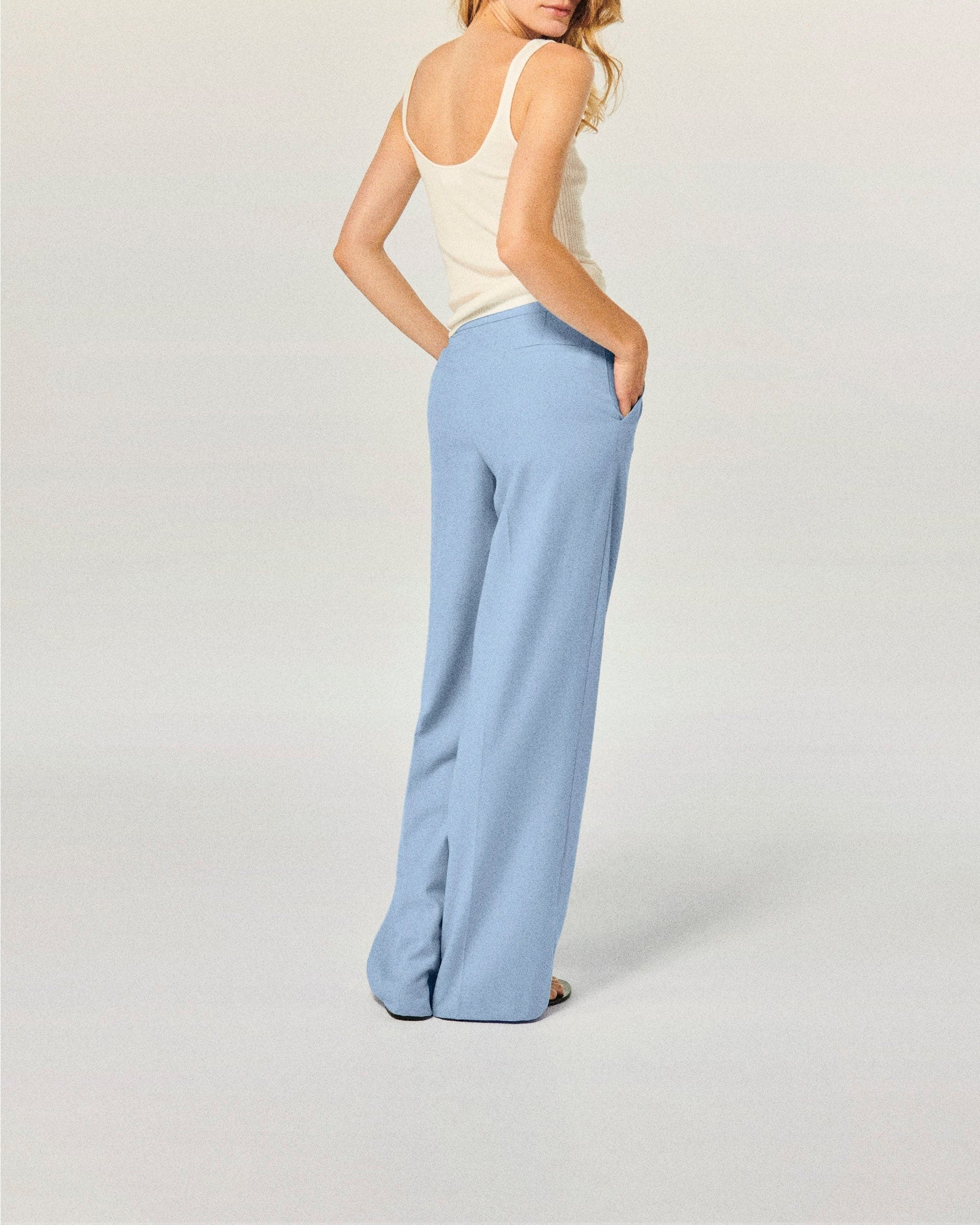 Wide-leg trousers - Baby Blue