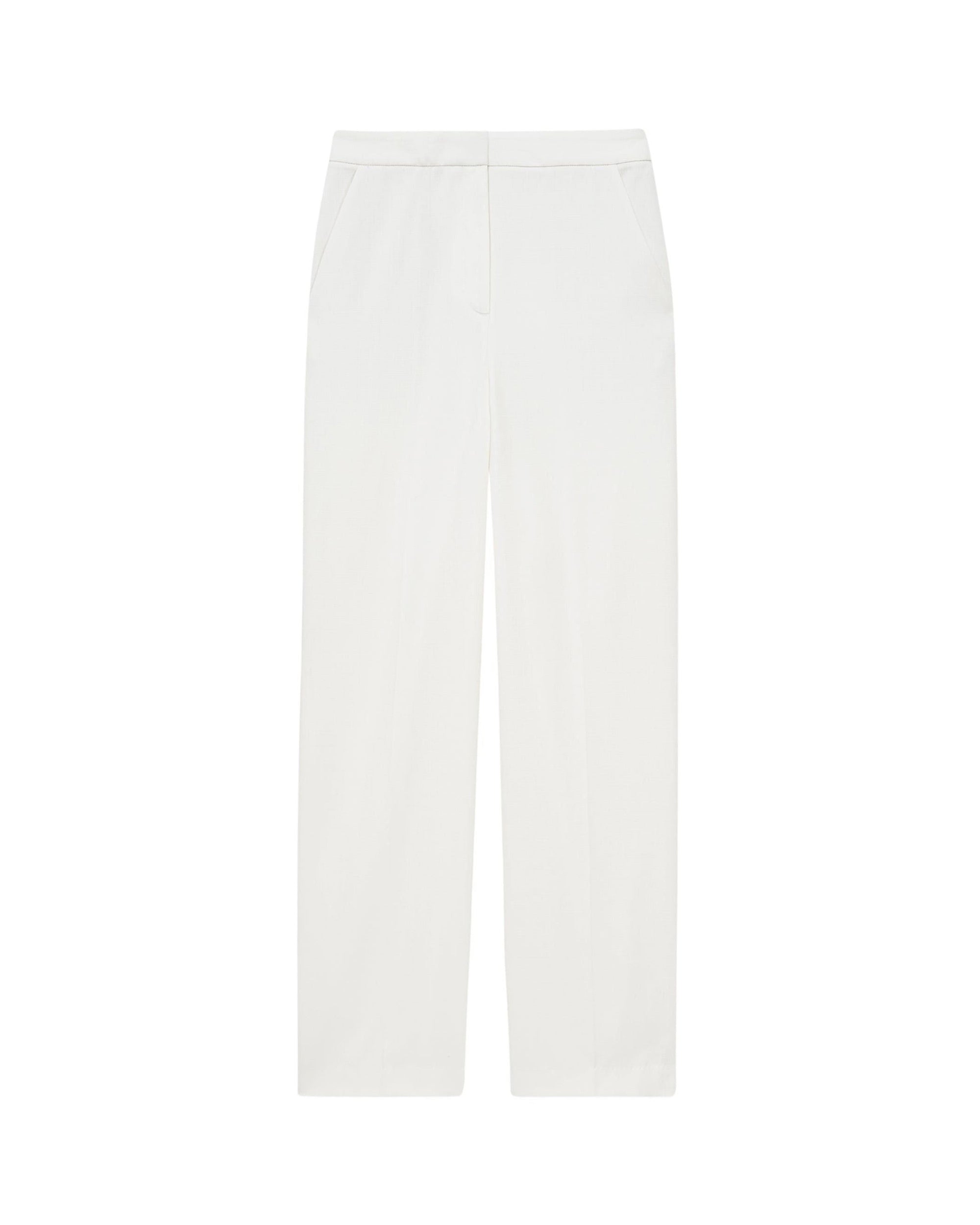 Pantalon large zippé - Ecru